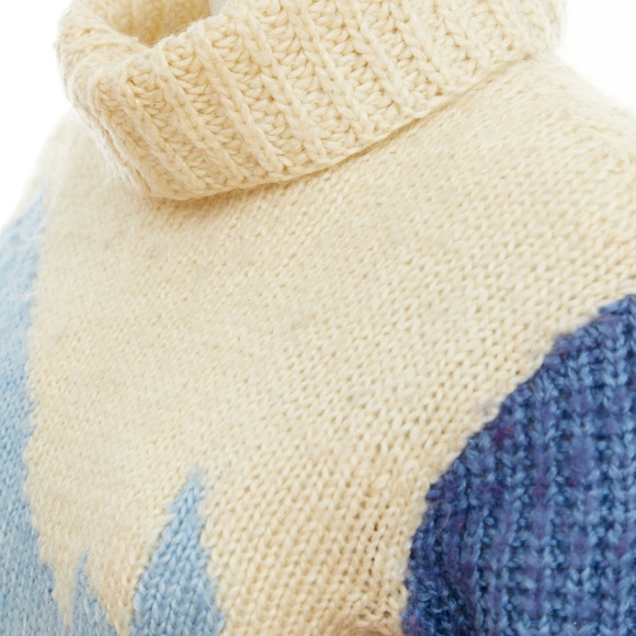 80’s hand knit fair isle sweater / turtleneck - Picture 7 of 7